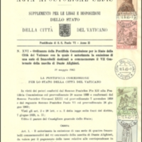 Ordinance - Vatican City - 1965