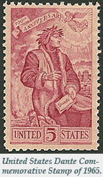 United States Dante Commemorative Postage Stamp of 1965